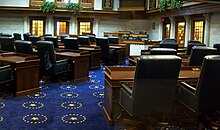 Indiana State Senate Chamber, Indiana Statehouse, Indianapolis, Indiana.jpg