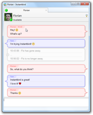 <span class="mw-page-title-main">Instantbird</span> Cross-platform instant messaging client