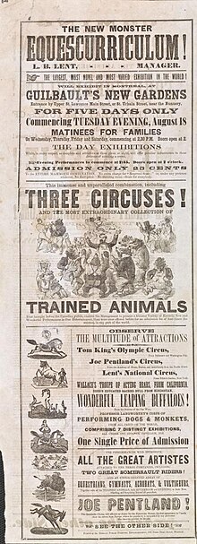 Affiche de spectacle de cirque au Jardin Guilbault.