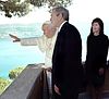 Castel Gandolfo: George W. and Laura Bush admire the view, with a very special tour guide