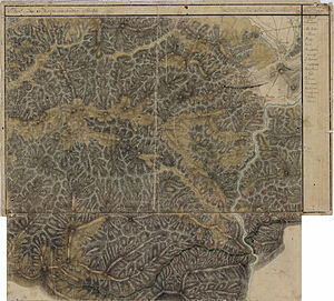Tălmaciu în Harta Iosefină a Transilvaniei, 1769-1773. (Click pentru imagine interactivă) Amplasare zonală