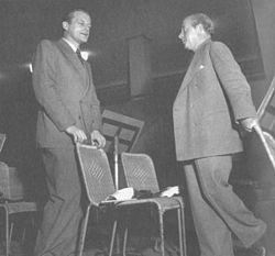 Jussi Jalas (left) with Eugene Ormandy in Helsinki in 1959.