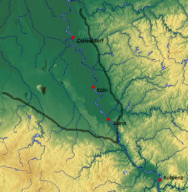 Mapa de la bahía de Colonia con un borde indicado