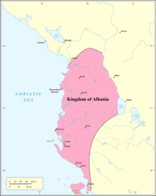 Kingdom of Albania at its maximum extent Kingdom of Albania.png