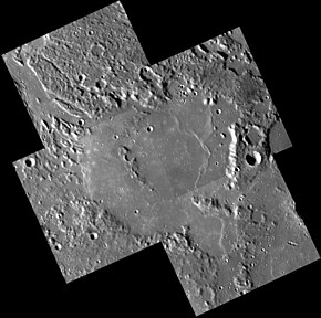 Kofi crater MESSENGER WAC mosaic.jpg