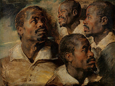 Four Studies of a Head of a Moor, 1640 by Peter Paul Rubens