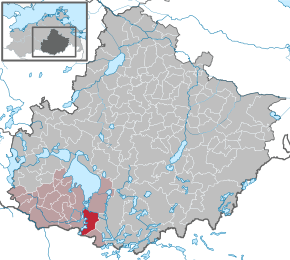 Poziția Lärz pe harta districtului Mecklenburgische Seenplatte