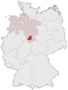 Lage des Landkreises Northeim in Deutschland