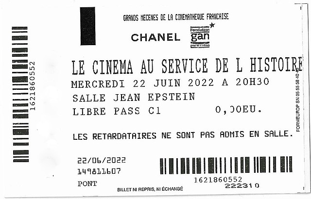 File:Le cinéma au service de l'histoire billet Cinémathèque.jpg