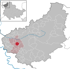 Poziția Lenterode pe harta districtului Eichsfeld