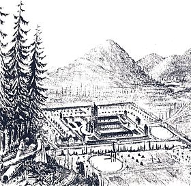 1549'da hala var olan Lièpvre manastırının taslağı.