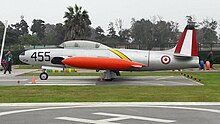 T-33A-1-LO FAP-455 of the Peruvian Air Force, preserved at Parque del Aire. Lockheed T-33A FAP-455.jpg