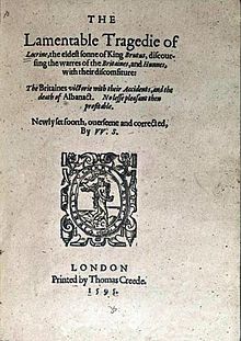 Title page of Locrine (1595) Locrine TP 1595.jpg