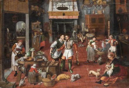 Kitchen interior, circa 1565