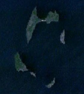 Satellittbilde av Manitou-øyene