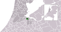 Highlighted position of Weesp in a municipal map of North Holland