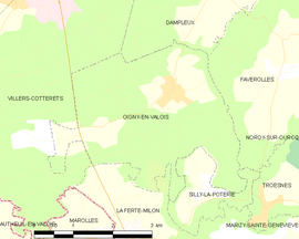 Mapa obce Oigny-en-Valois