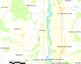 Mapa obce Chemilly