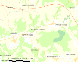 Mapa obce Éguilly-sous-Bois