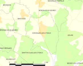 Poziția localității Corcelles-lès-Cîteaux