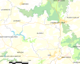 Mapa obce Allineuc