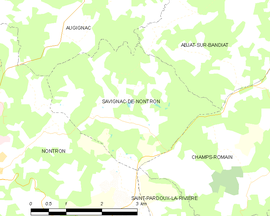 Mapa obce Savignac-de-Nontron