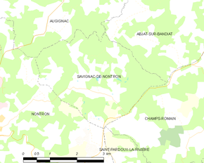 Poziția localității Savignac-de-Nontron