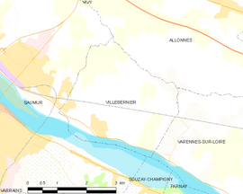 Mapa obce Villebernier