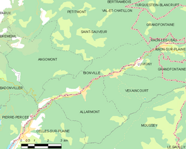 Mapa obce Bionville