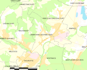Poziția localității Cambronne-lès-Ribécourt