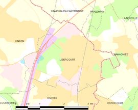 Mapa obce Libercourt