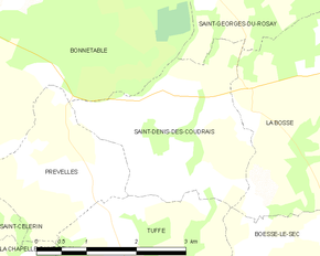 Poziția localității Saint-Denis-des-Coudrais