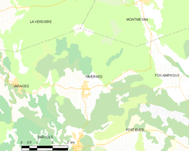 Mapa obce Tavernes