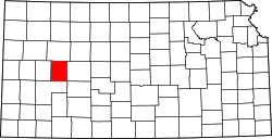 Map of Kansas highlighting Lane County.svg