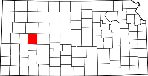 Map of Kansas highlighting Lane County.svg