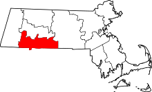 Harta e Hampden County në Massachusetts