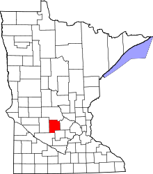 Harta e Meeker County në Minnesota