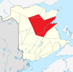 Location within New Brunswick.