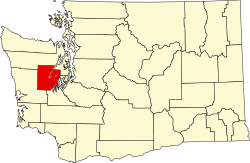 map of Washington highlighting Mason County