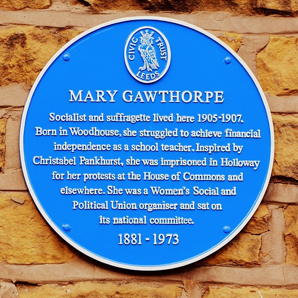 A blue plaque to Gawthorpe in Bramley, Leeds