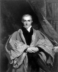 Former pupil Matthew Baillie, 1761-1823, celebrated physician and pathologist. Born Shots Manse. Snell Exhibitioner (1779) from the University of Glasgow to Balliol College, Oxford Matthew Baillie.jpg