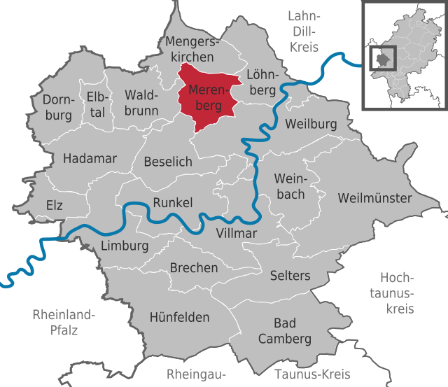 Läget för Merenberg i Landkreis Limburg-Weilburg