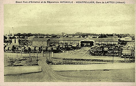 Les vins en gros Mitjavile[29] en gare de Lattes-Montpellier.