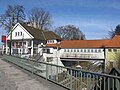 English: former railroad station Essen-Sued; now restaurant, pub, and beergarden Deutsch: früherer Bahnhof Essen-Süd; jetzt Restaurant, Kneipe und Biergarten