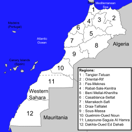Alternativa com a província de Figuigue na região 8 (Daraâ–Tafilalt) em vez da região 2 (Oriental–Rife)