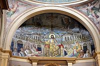 Christ Pantocrator in the church of Santa Pudenziana in Rome, Roman mosaic, c. 410 AD