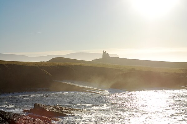 The Sligo coastline at Mullaghmore, with Classiebawn Castle in the distance