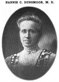 Nannie C. Dunsmoor American physician