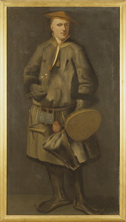 1737 painting of Carl Linnaeus wearing a traditional Sami costume. Linnaeus is sometimes named as the lectotype of both H. sapiens and H. s. sapiens.