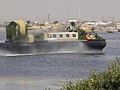 A Pakistan Marines operated Griffon 2000TD hovercraft patrolling off the Karachi Nuclear Power Plant at the Paradise Point in Pakistan in 2006.